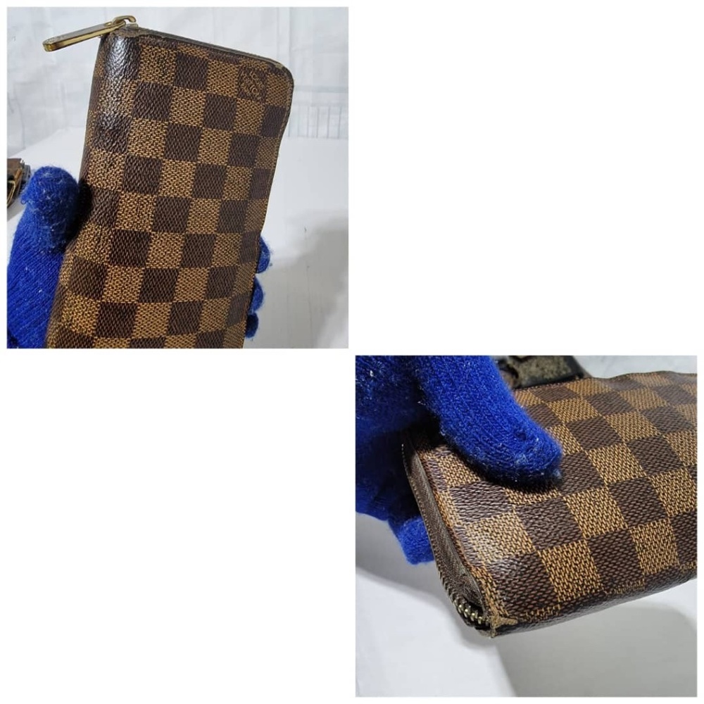 Authentic Louis Vuitton Damier Ebene Canvas Zippy Wallet Brown - Picture 10 of 16